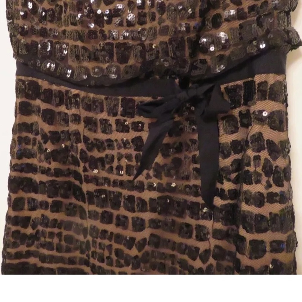 PHOEBE COUTURE A-Line Little Black Sequin Dress Size 20 Cap Sleeve - Picture 4 of 8